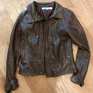 Kenneth Cole Brown Leather Jacket